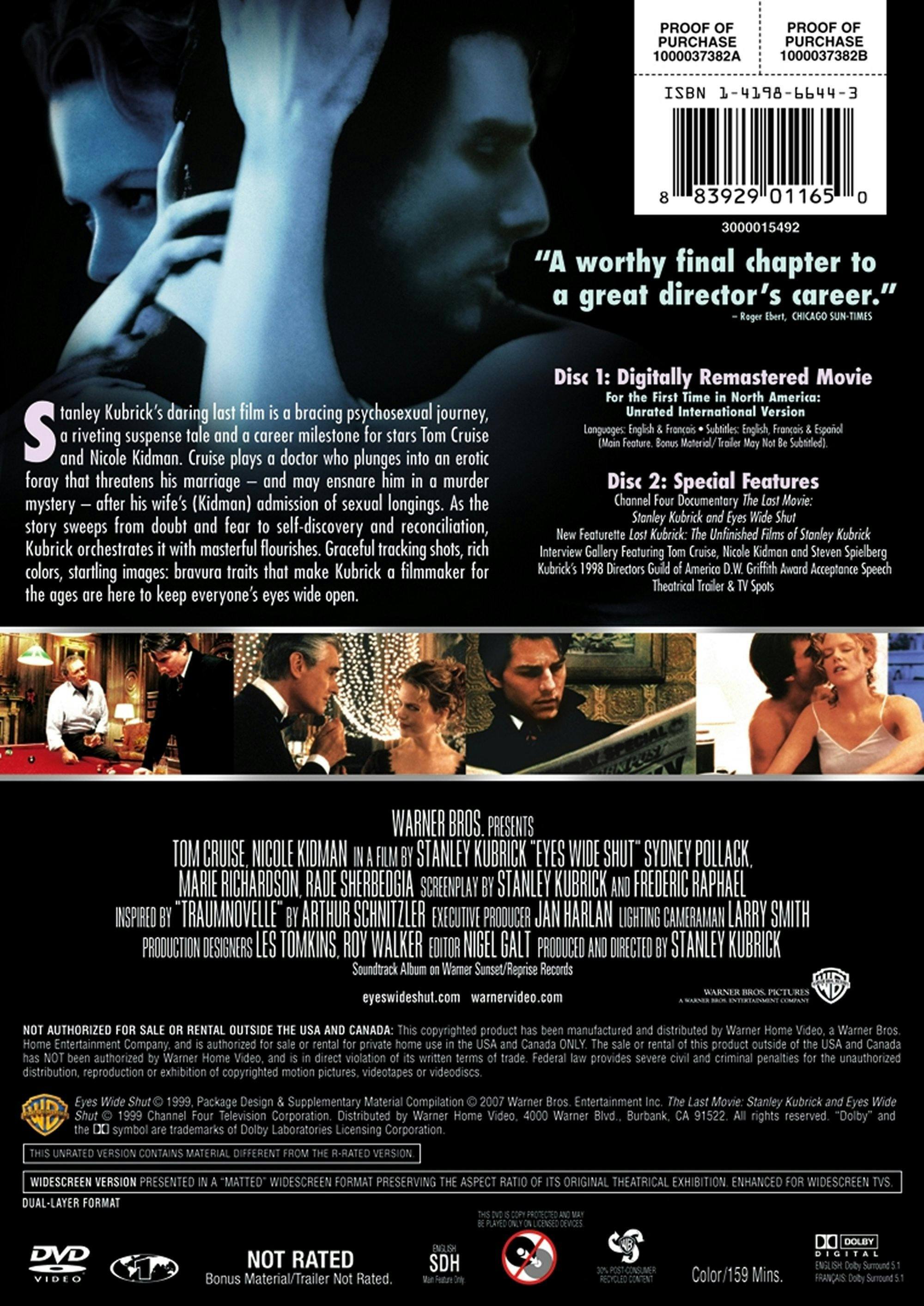 Back. Eyes Wide Shut: Special Edition (DVD Special Edition) [DVD].