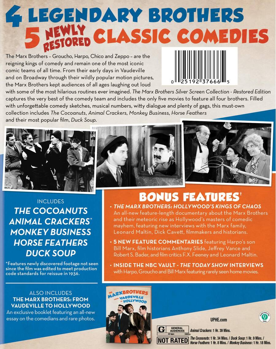 The Marx Brothers Silver Screen Collection (Restored) [Blu ray ...