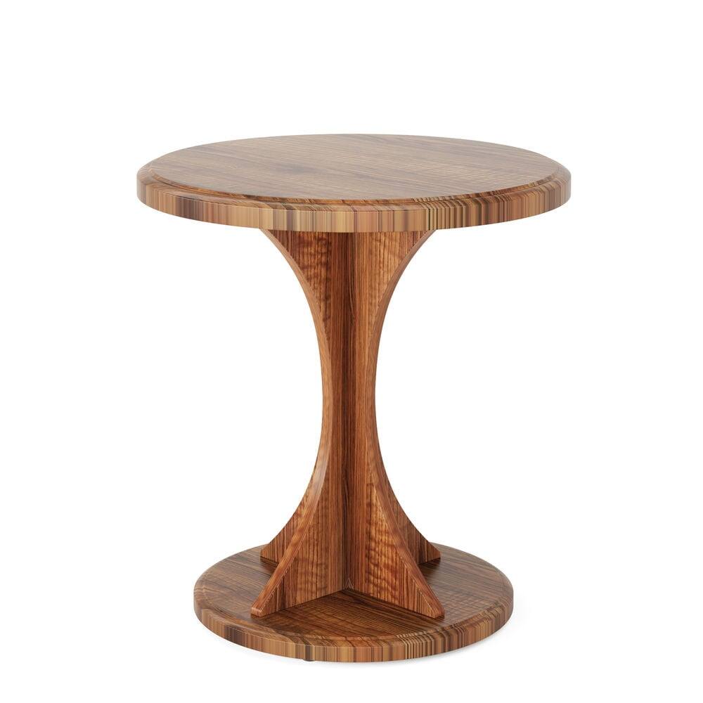 Left. Kadyn - Kadyn Nightstand, Night Stand,Wood End Table, Round Sofa Side Table Vintage Nightstand,Rustic Brown - Brown.