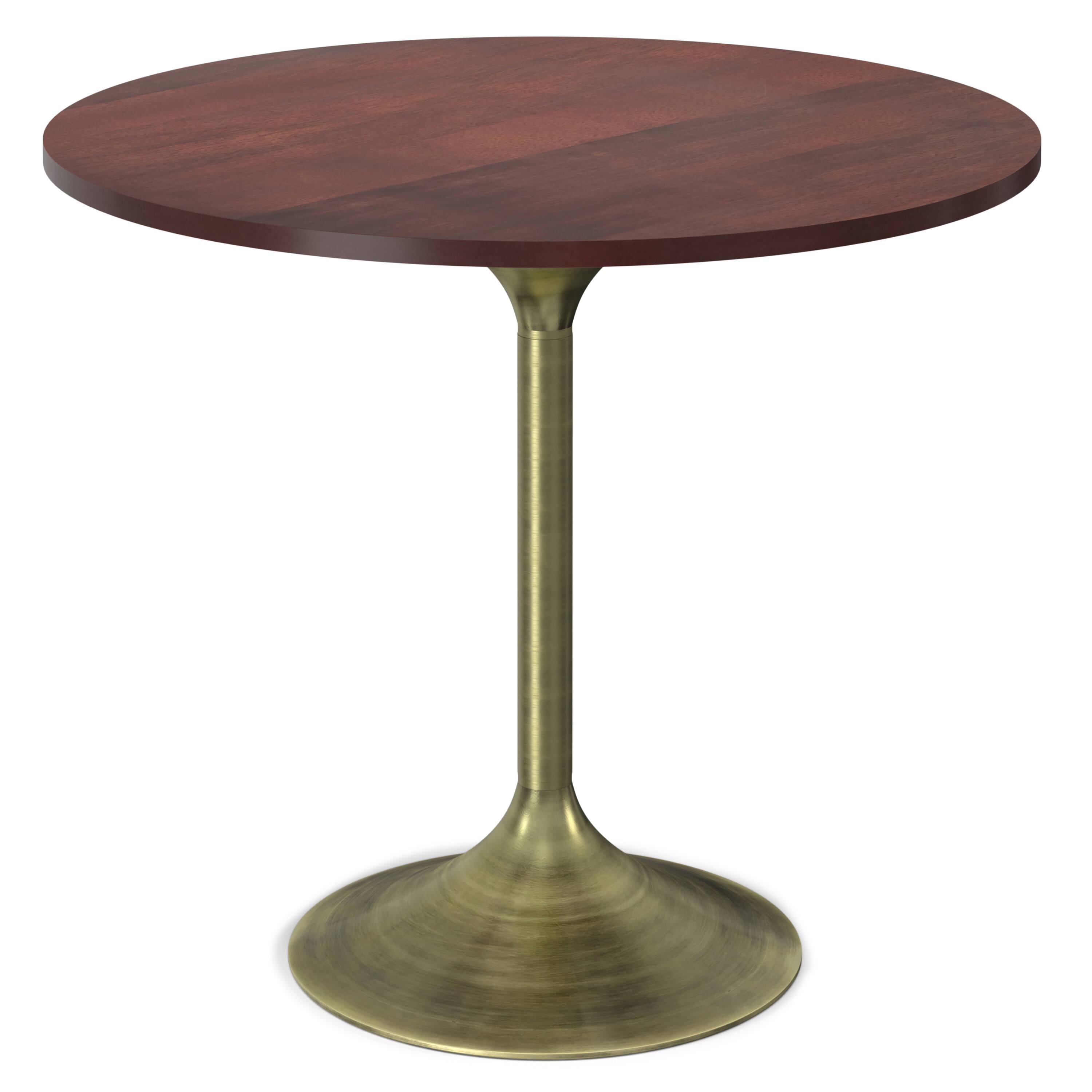 Angle. Simpli Home - Radford Dining Table - Walnut/Antique Brass.