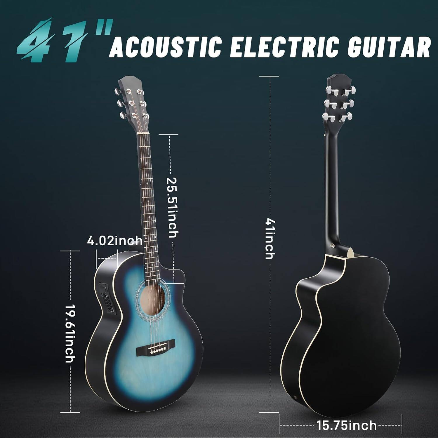 41" ACOUSTIC ELECTRIC GUITAR
4.02in
19.61inch
25.51inch
41inch
15.75inch