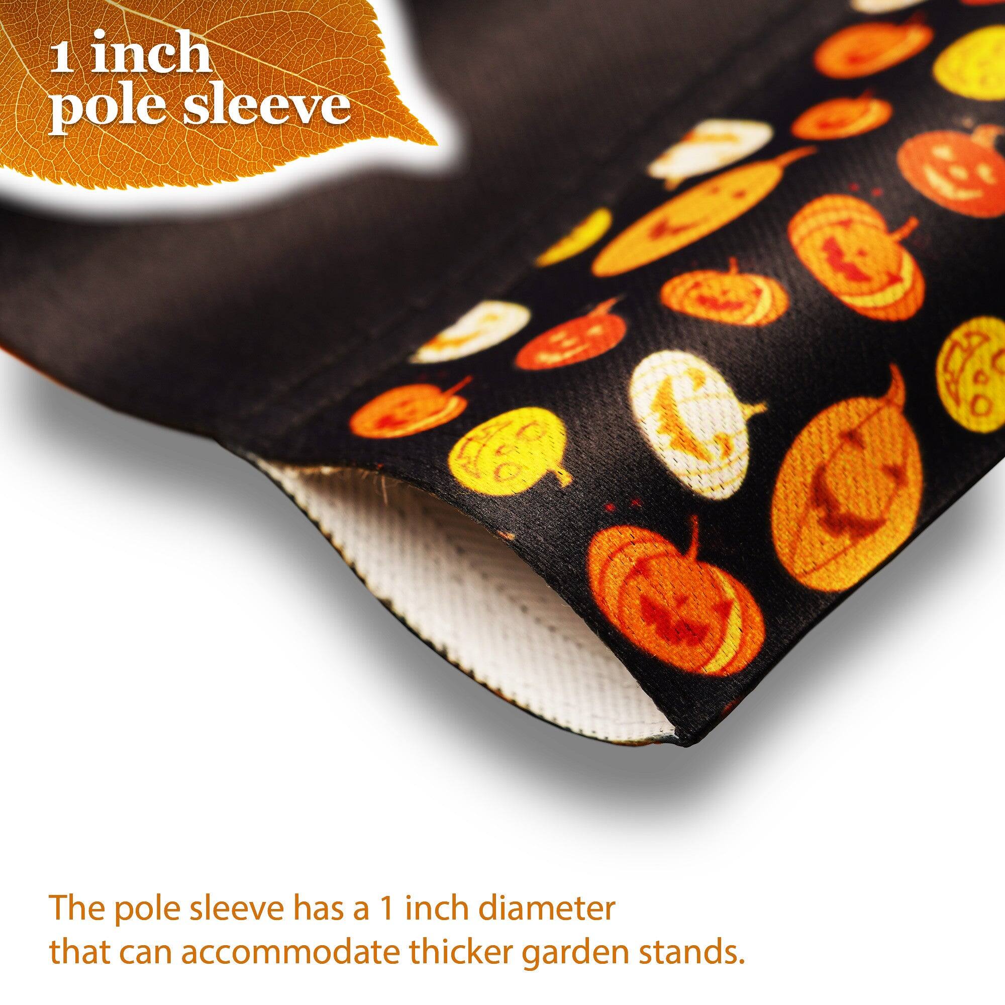 1 inch pole sleeve

The pole sleeve has a 1 inch diameter that can accommodate thicker garden stands.