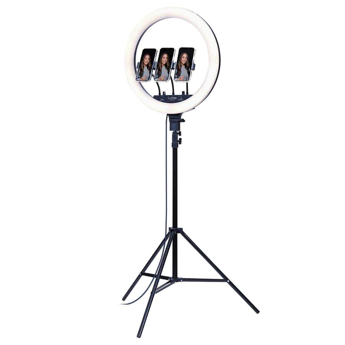 Alt View 1. LuMee - LuMee 18" RGB Ring Light with Tripod Stand, Black.