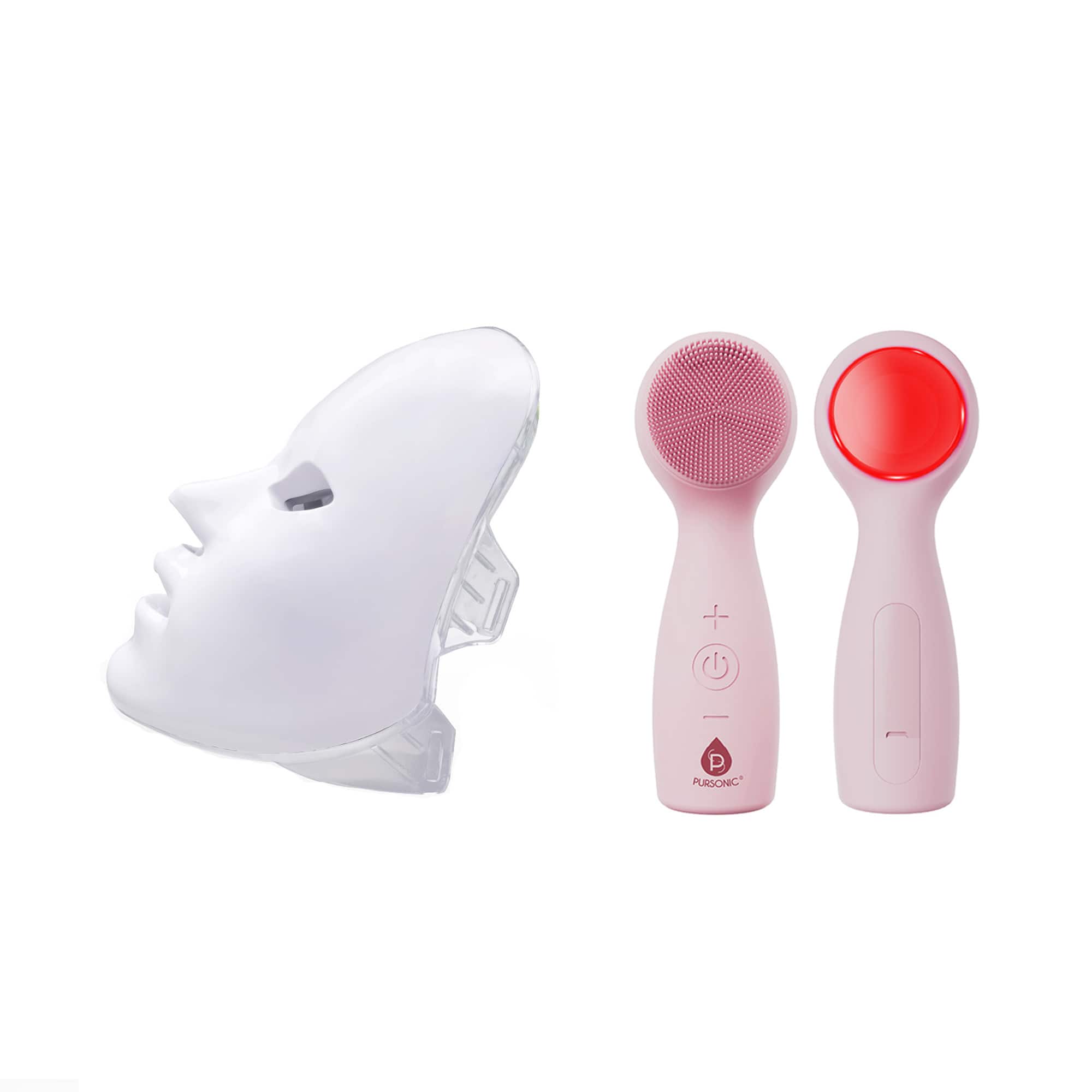 7-in-1 LED Light Therapy Face Mask & Pursonic 3-in-1 Facial Cleansing Device