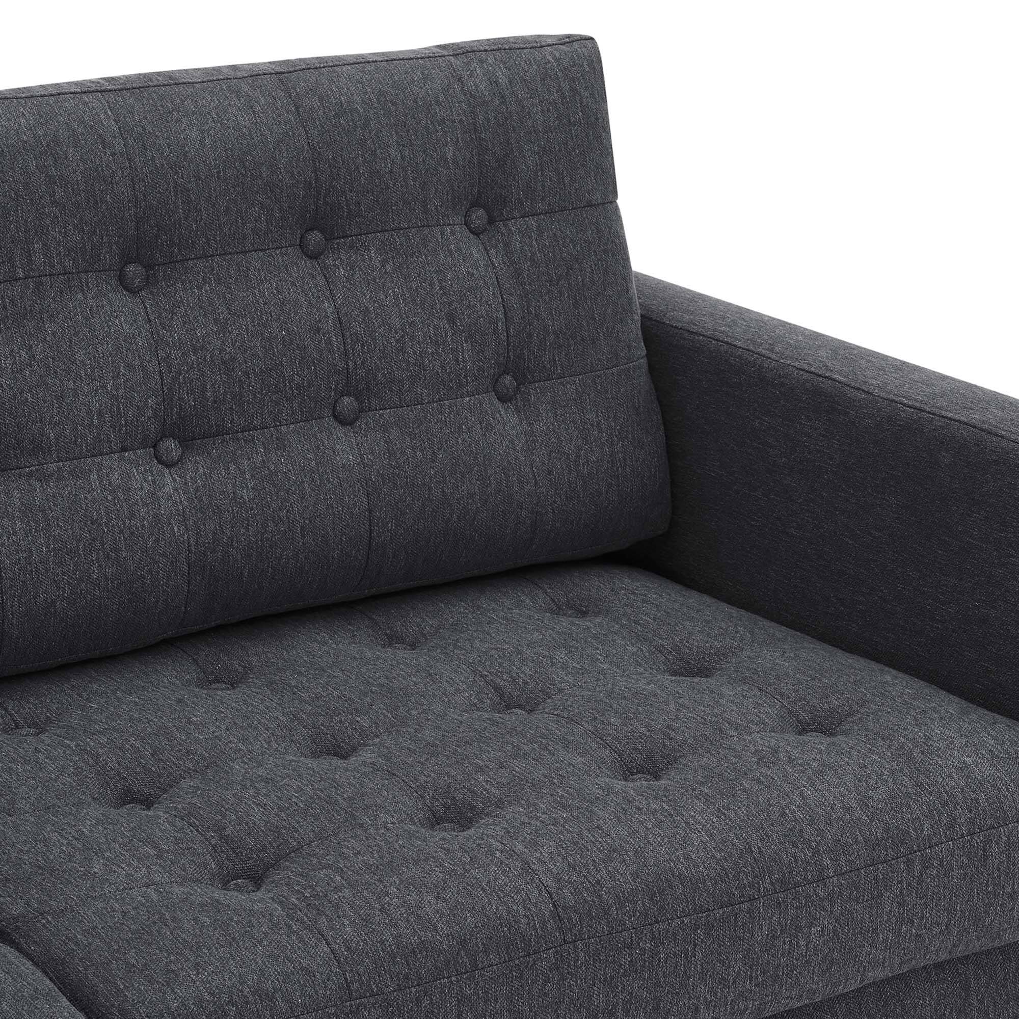 Alt View 5. Modway - Exalt Tufted Fabric Sofa by Modway - Charcoal.