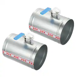 Unique Bargains - 6" HVAC Duct Damper, 2pcs Manual Volume Backdraft Damper Metal Adjustment Airflow Ducting Control Valve - Silver