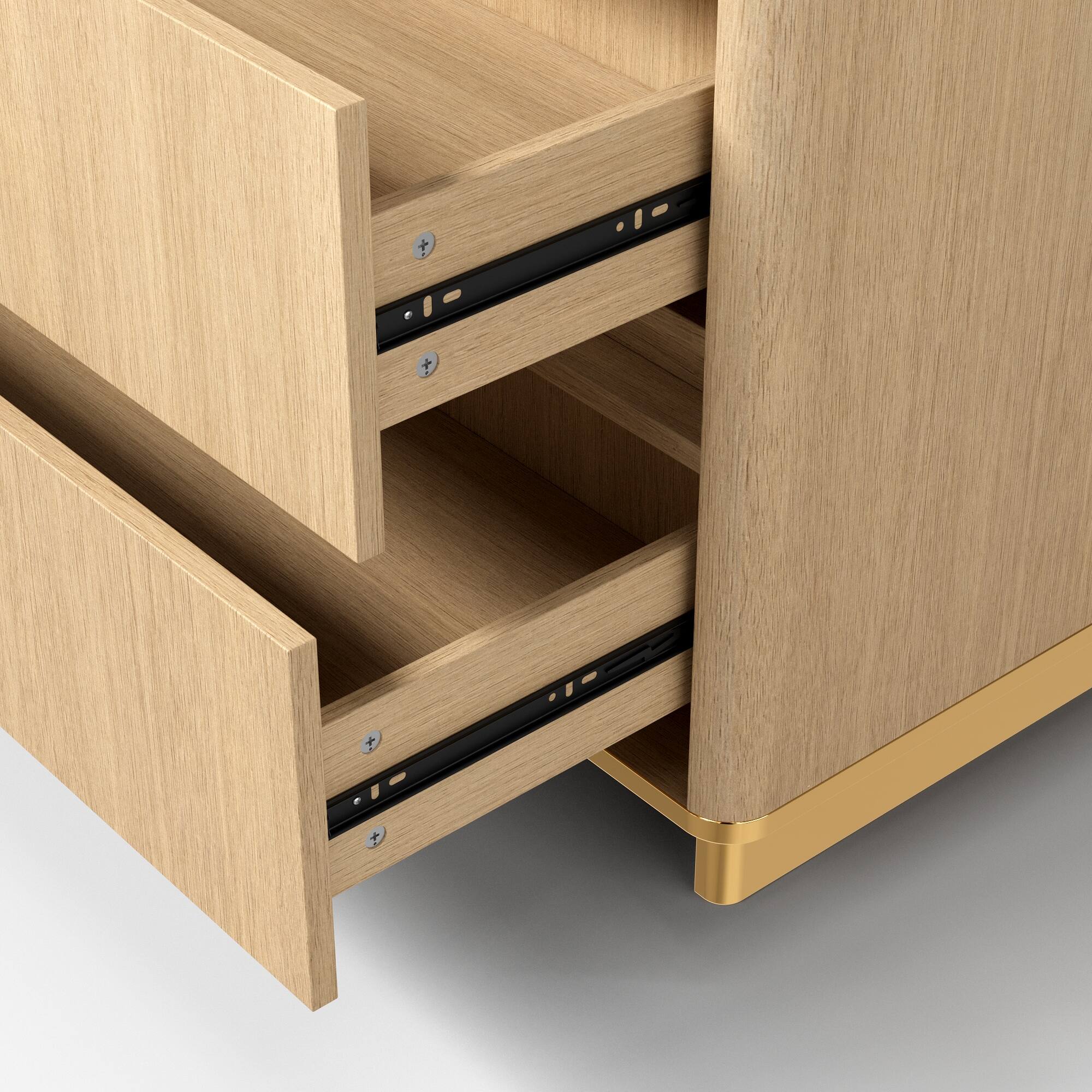 Alt View 9. Famapy - Modern Nightstand with LED Light & Charging Hub, Marble-Top Bedside Cabinet with Gold Legs & 2 Drawers Furniture - Wooden.