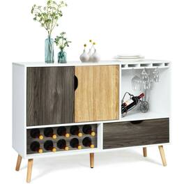 Pefilos - Mid-Century Buffet Sideboard, Wooden Storage Cabinet, Cabinet for Indoor, Cabinet for Indoor - Gray