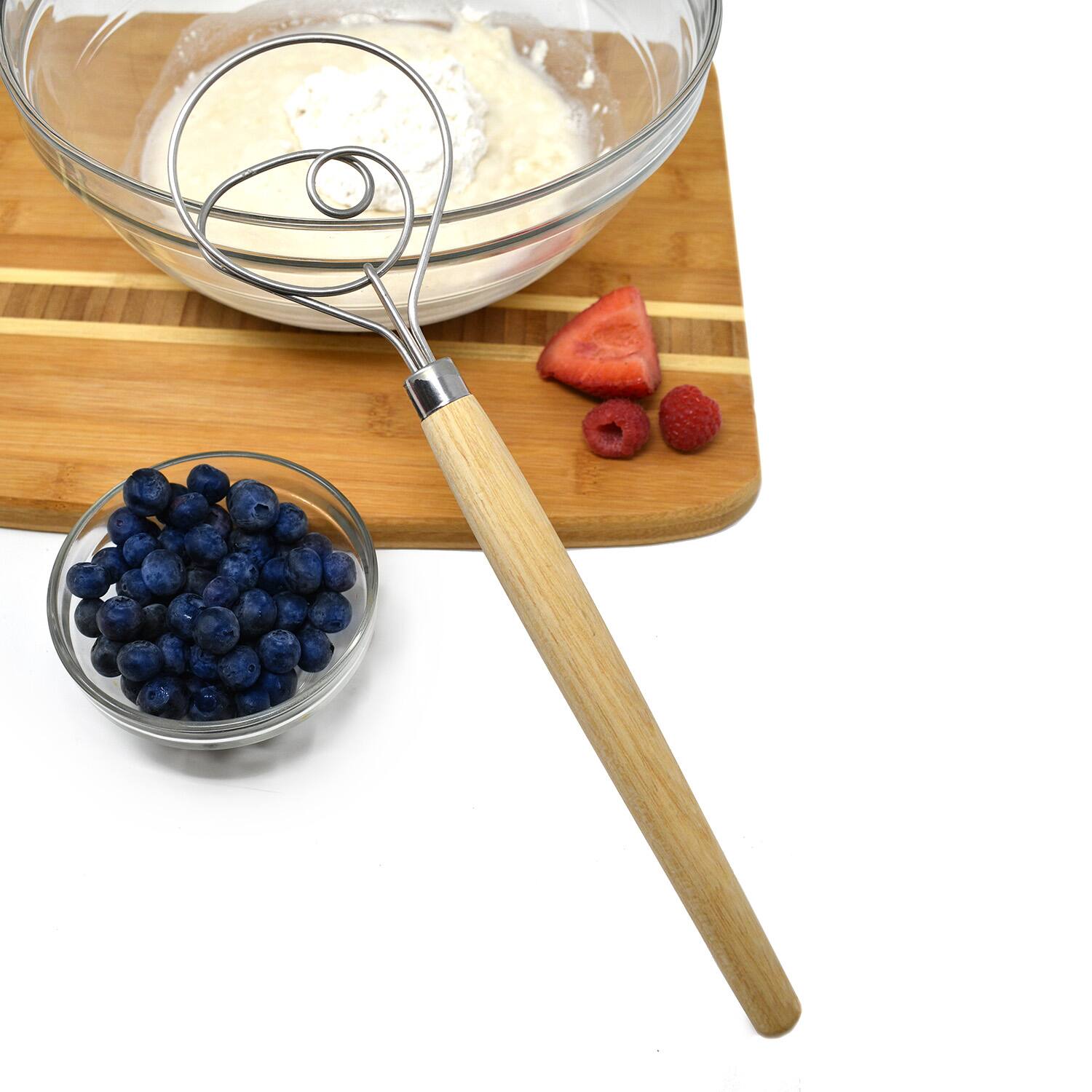 Alt View 3. Norpro - Scandinavian Dough Whisk, 12-Inch - Silver.
