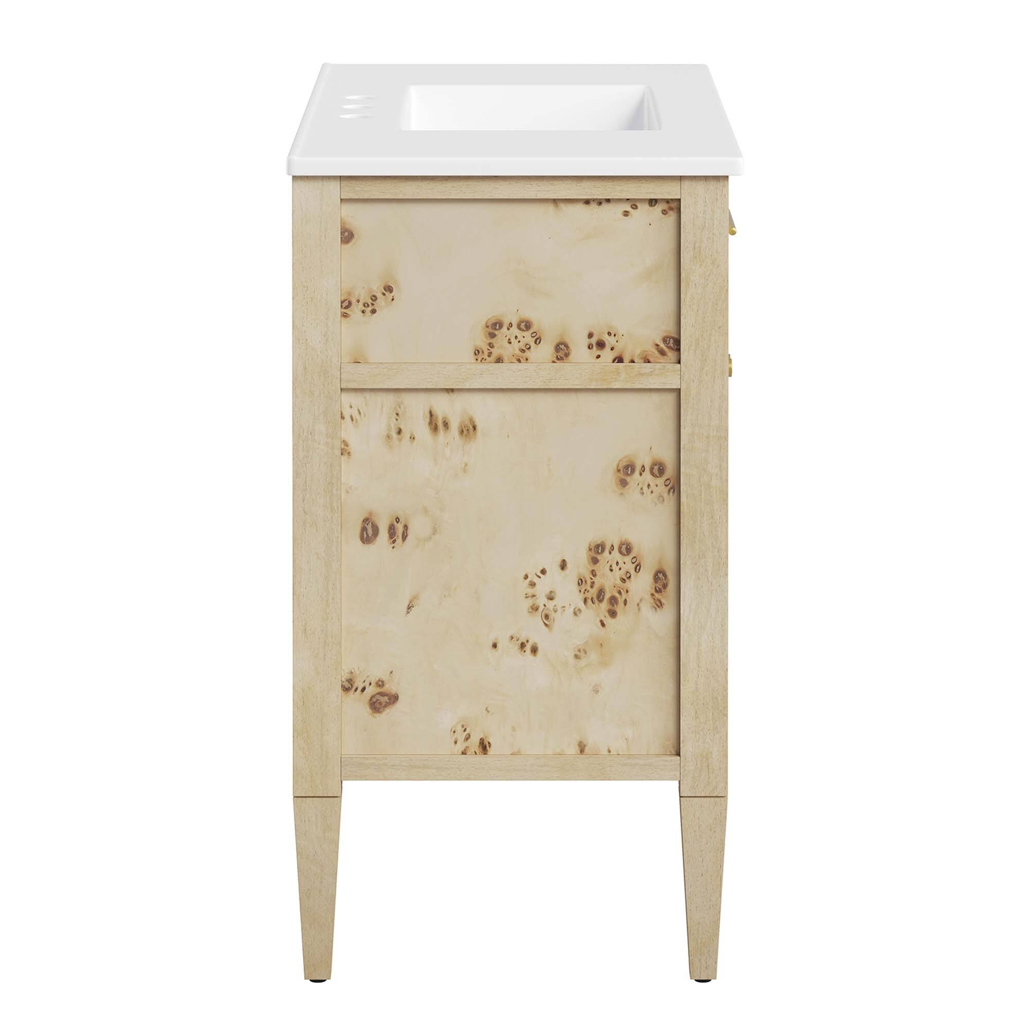 Alt View 2. Modway - Elysian Bathroom Vanity Basin Included by Modway - White Burl.