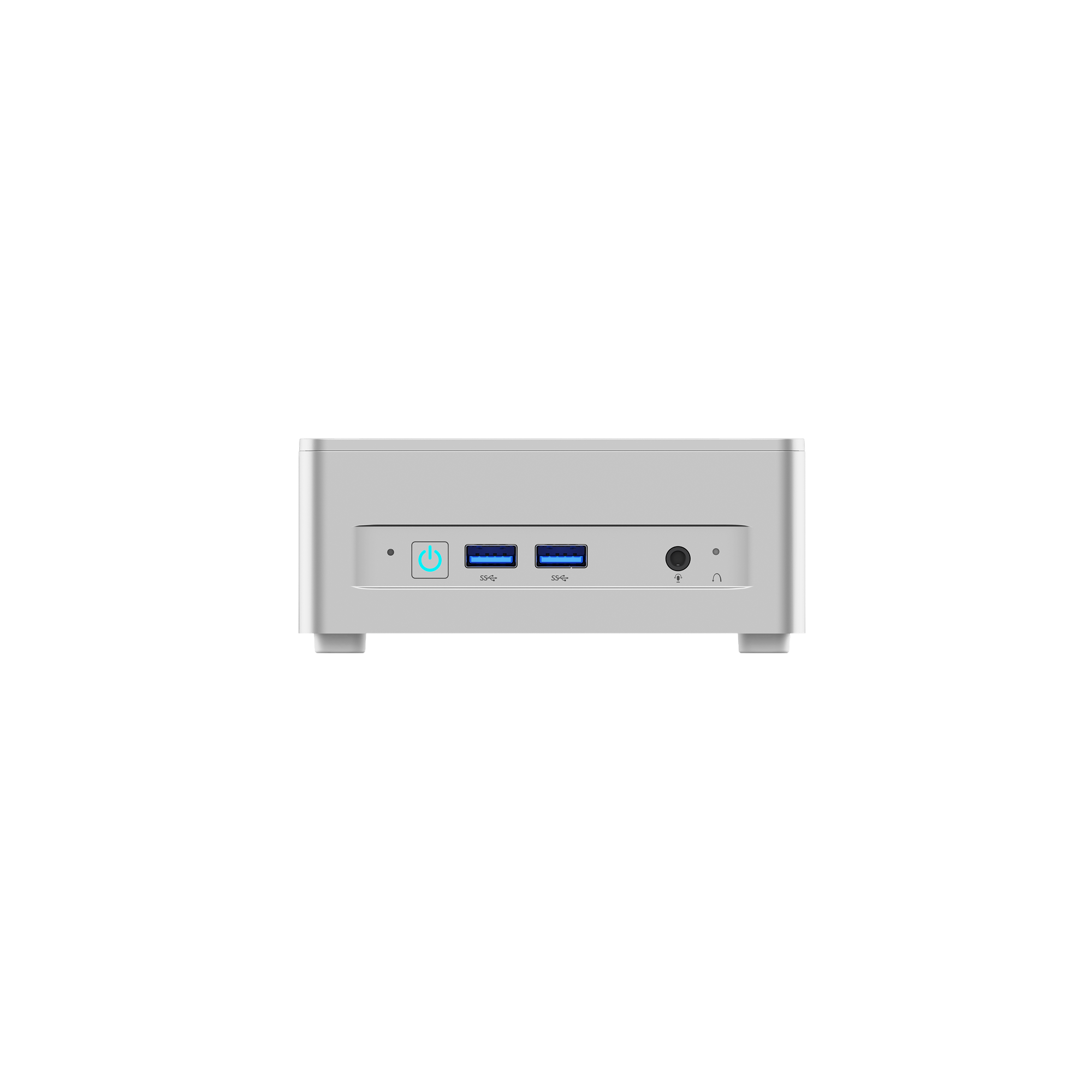 Back. Minisforum - UM750 Neo Mini PC, 16 GB & 500 GB, AMD Ryzen Z1, Radeon Graphics, USB4, Windows 11 - silver.