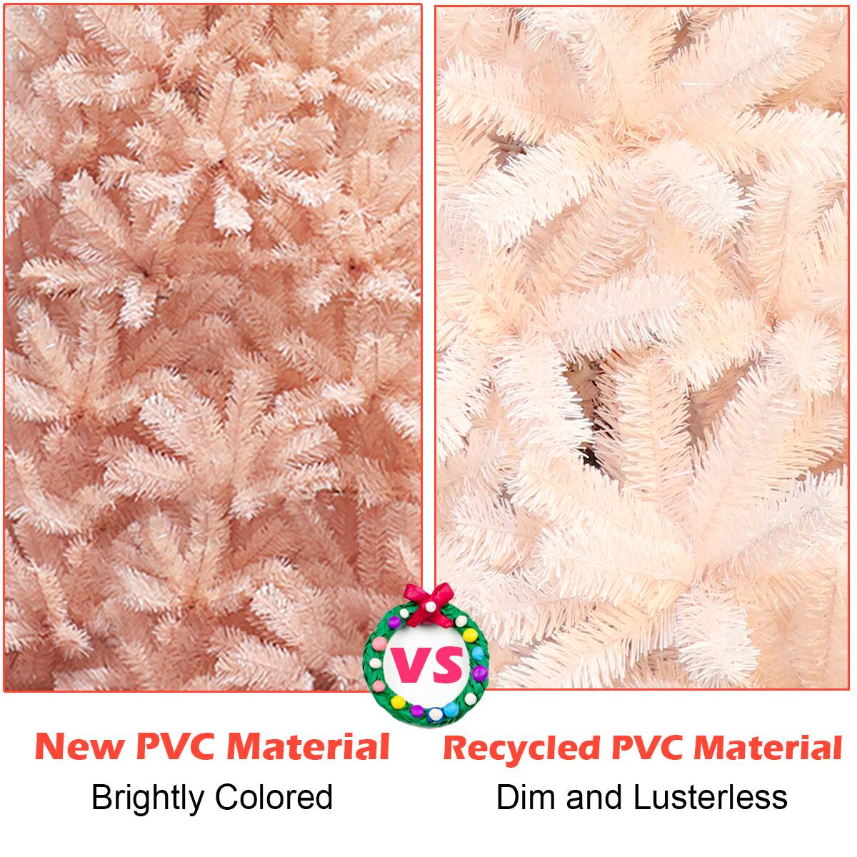New PVC Material  
Brightly Colored  

VS  

Recycled PVC Material  
Dim and Lusterless