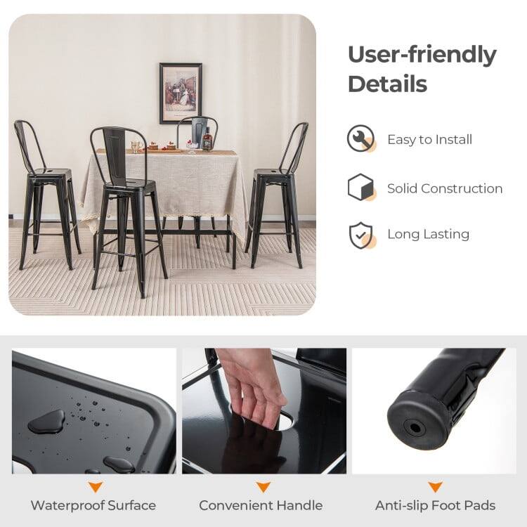 User-friendly Details  
Easy to Install  
Solid Construction  
Long Lasting  
Waterproof Surface  
Convenient Handle  
Anti-slip Foot Pads