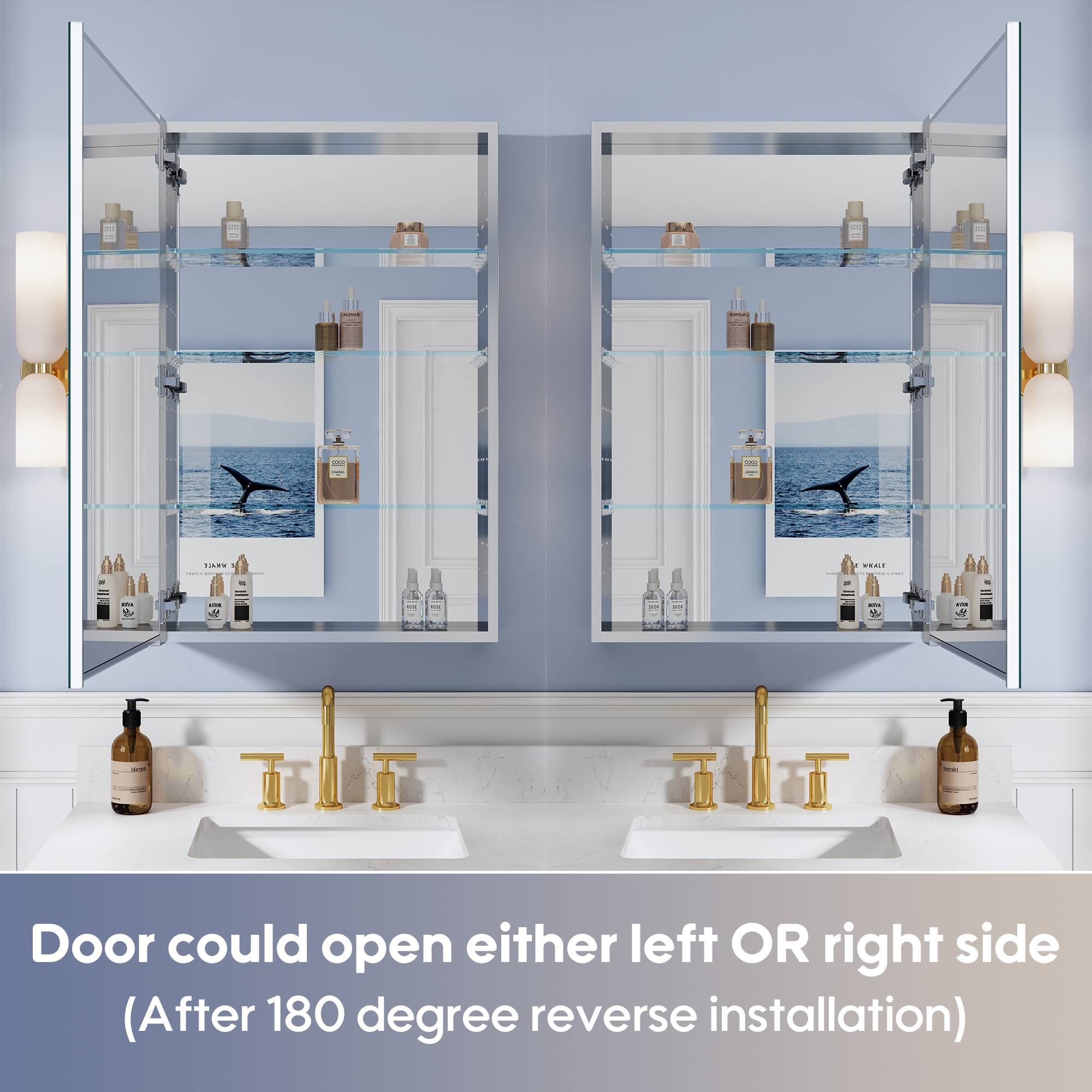 Door could open either left OR right side (After 180 degree reverse installation)