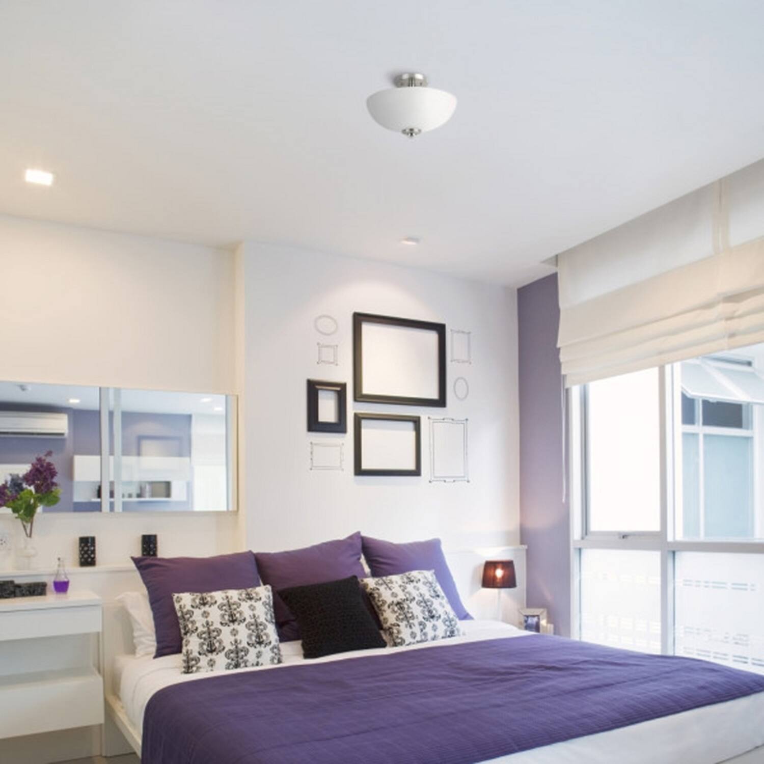 Back. Globe Electric - Globe Electric Hudson 8.25 in. H X 13 in. W X 13 in. L Brushed Nickel Ceiling Light.