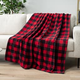 Plaid Red/Black 60 x 80 Inches - Twin