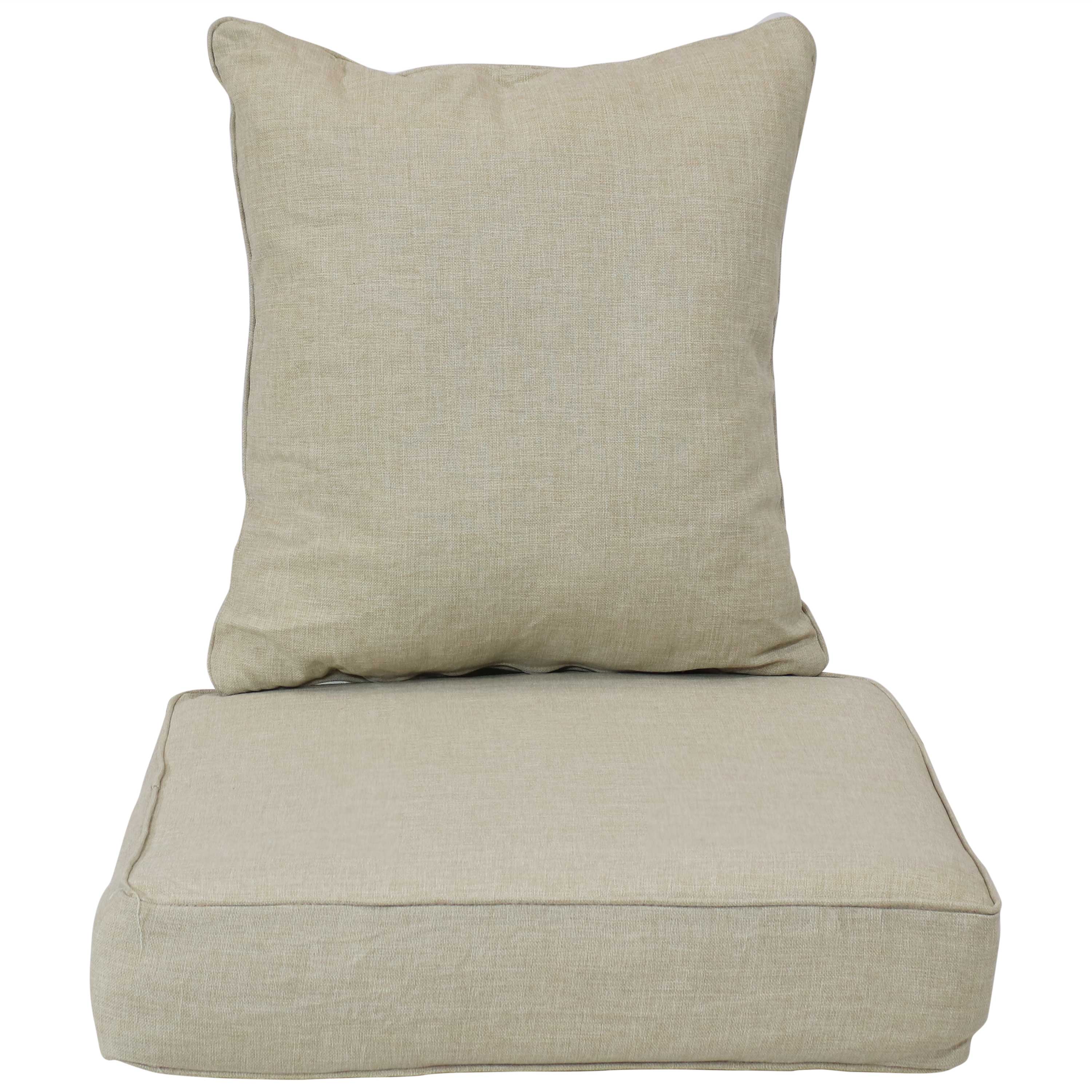 Alt View 6. Sunnydaze - Polyester Indoor and Outdoor Back and Seat Cushions - Beige.