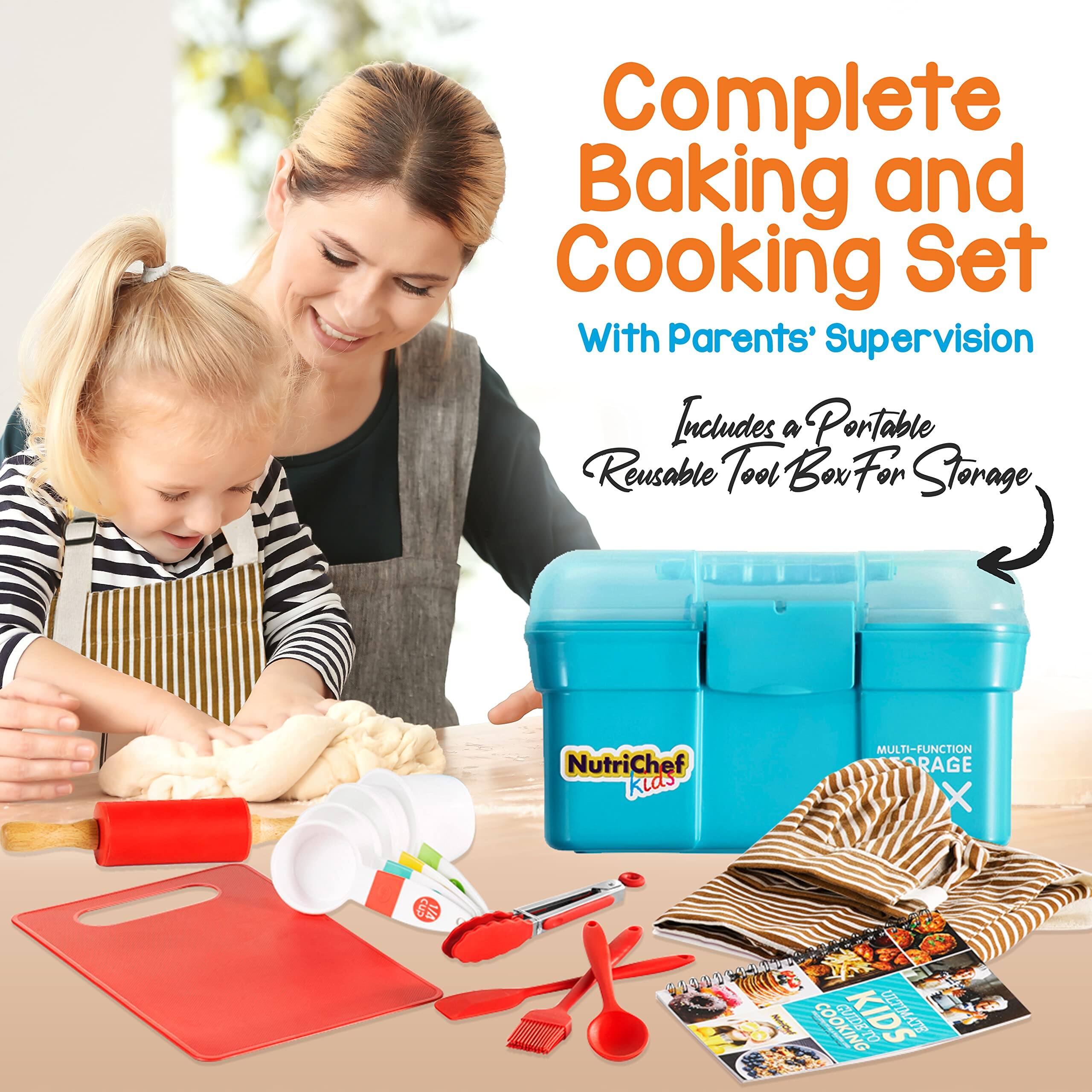 Complete Baking and Cooking Set With Parents' Supervision  
Includes a Portable Reusable Tool Box For Storage  
NutriChef Kids MULTI-FUNCTION RAGE X