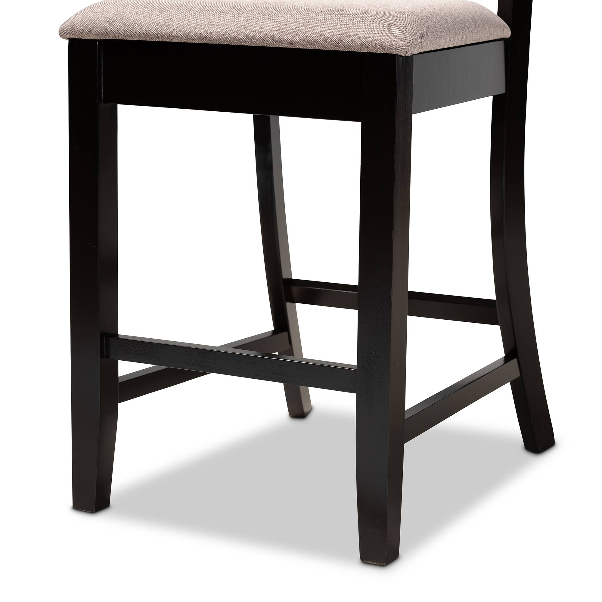 Alt View 1. Baxton Studio - Chandler Modern and Contemporary Fabric Upholstered and Espresso Finished Wood 2-Piece Counter Height Pub Chair Set - Sand/Espresso brown.