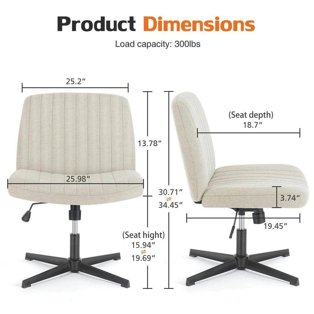 Product Dimensions  
Load capacity: 300lbs  
- Seat depth: 18.7"  
- Seat height: 15.94"  
- Overall height: 34.45"  
- Width: 30.71"  
- Depth: 25.98"  
- Seat depth: 25.2"  
- Seat height: 19.69"  
- Overall height: 19.45"