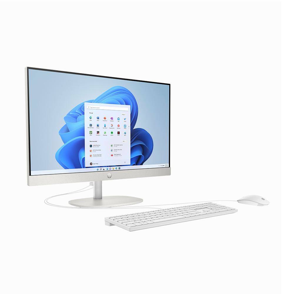Alt View 2. HP - 24-CR0026 23.8" FHD Intel Core i3-N300 8GB DDR4 256GB SSD Intel UHD Windows 11 Home All-in-One Desktop - White.
