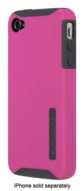 Front. Incipio - SILICRYLIC DualPro Hard Shell Case for Apple® iPhone® 4 and 4S - Dark Gray/Pink.