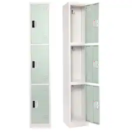AdirOffice - Storage Locker 629-Series 72" H 3-Tier Steel Compartment Digital Lock Locker - Misty Green