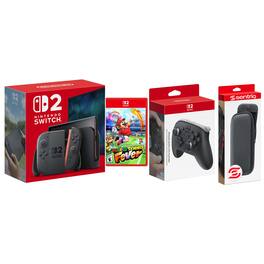Switch 2 Console with Mario Tennis Fever, Pro Controller and Protective Case Bundle