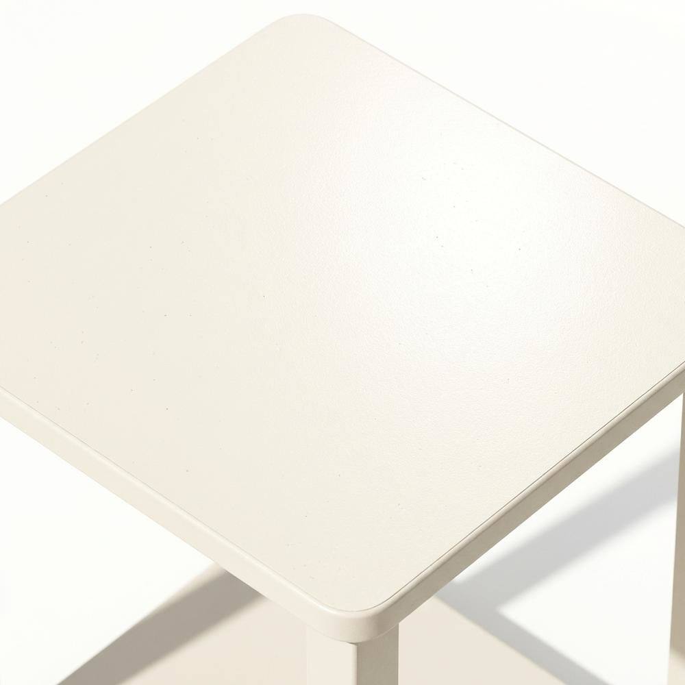 Alt View 3. FurniFact - Engineered Wood nightstand with compact design and versatile surface - White/White.