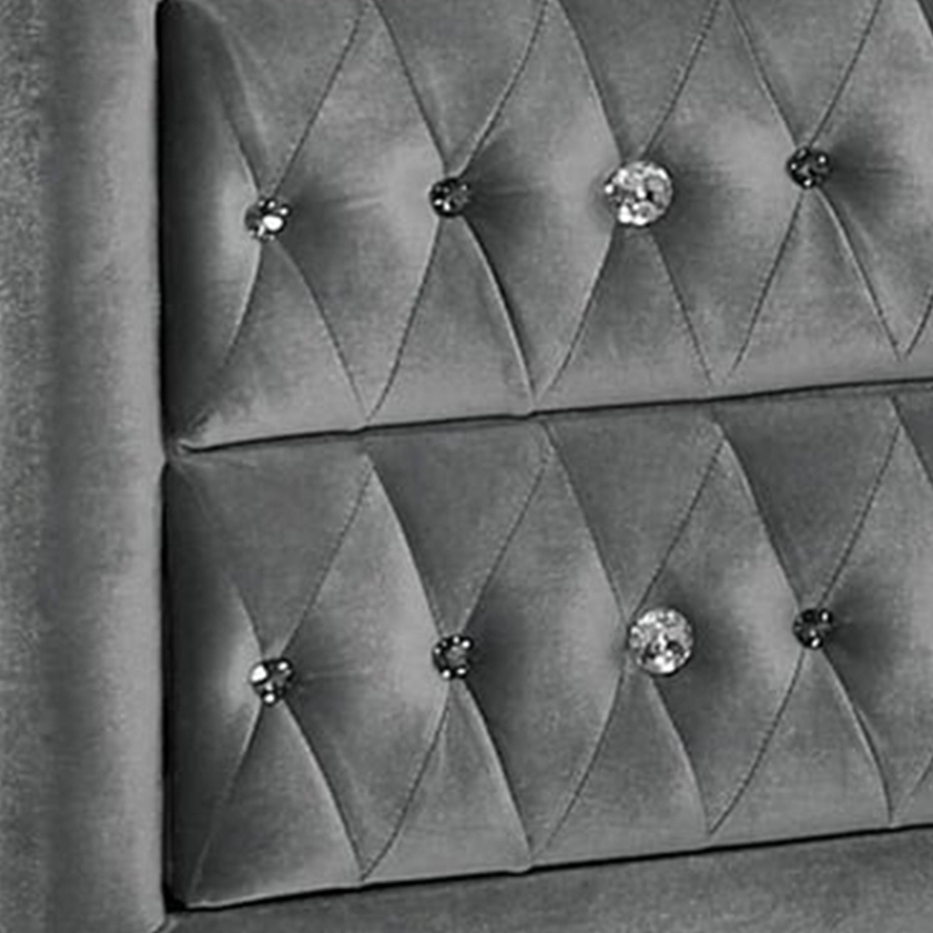 Alt View 1. Manhattan Lane - Rea Nightstand, 26 Inch, 2 Drawers - Gray, Silver.