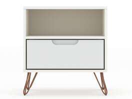 Manhattan Comfort - Rockefeller Mid-Century Modern 20" Nightstand - White