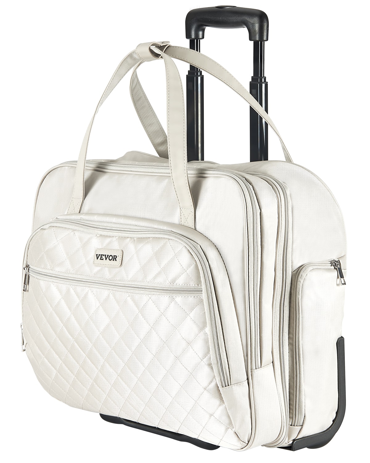 Front. VEVOR - Rolling Laptop Bag, Fits Up to 15.6 Inch Laptop, Wheeled Briefcase, Roller Computer Tote Bag - Pink.