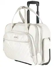 Front. VEVOR - Rolling Laptop Bag, Fits Up to 15.6 Inch Laptop, Wheeled Briefcase, Roller Computer Tote Bag - Pink.