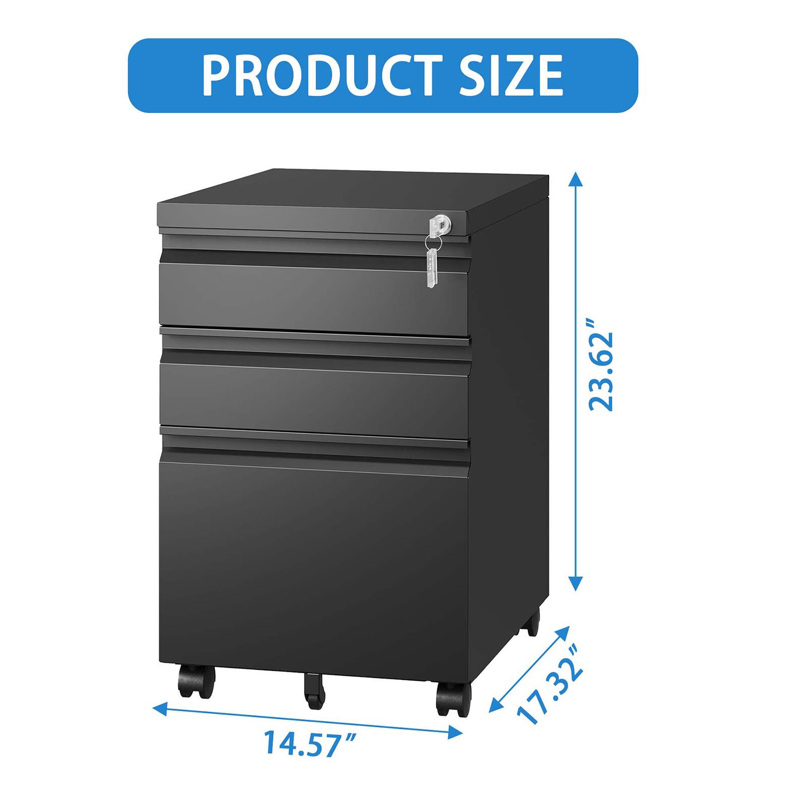 PRODUCT SIZE  
23.62" x 14.57" x 17.32"