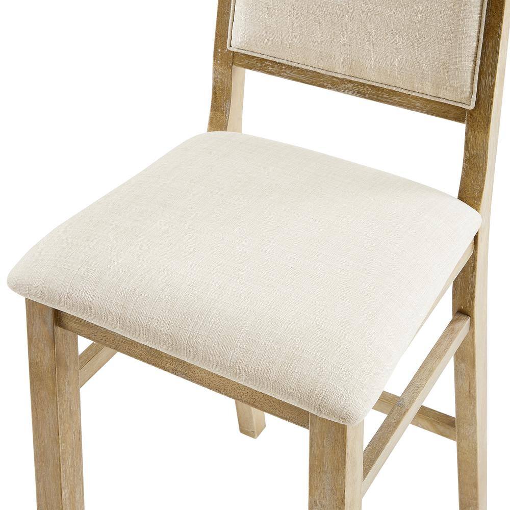 Back. Crosley Furniture - Joanna 2-Piece Upholstered Counter Height Bar Stool Set - 2 Stools - Rustic Brown.
