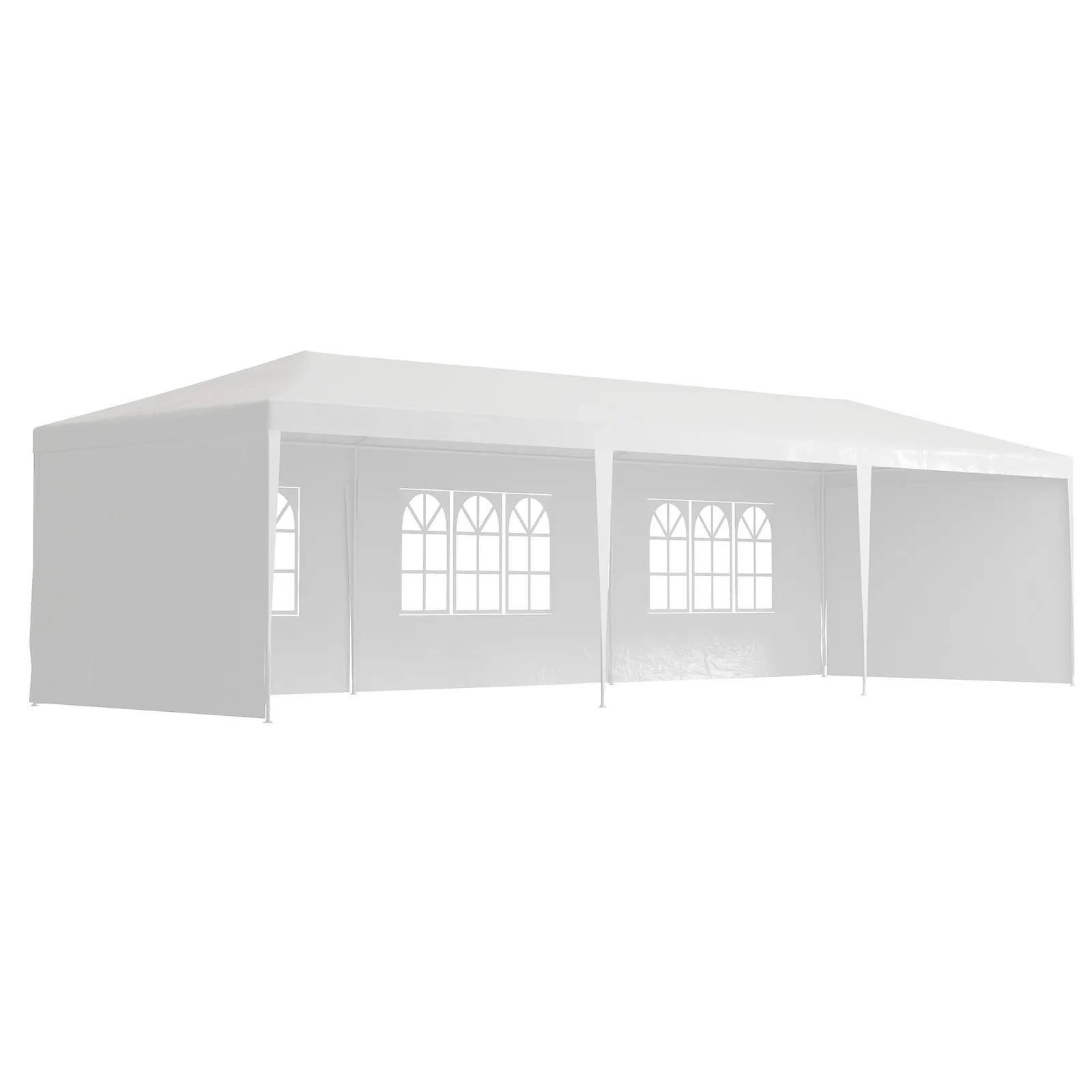 Alt View 4. Ecooso - 10x30' Outdoor Garden Gazebo Wedding Party Tent Canopy Marquee with 5 Removable  Sidewalls - White.