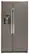 Front. GE - 21.9 Cu. Ft. Side-by-Side Counter-Depth Refrigerator - Slate.