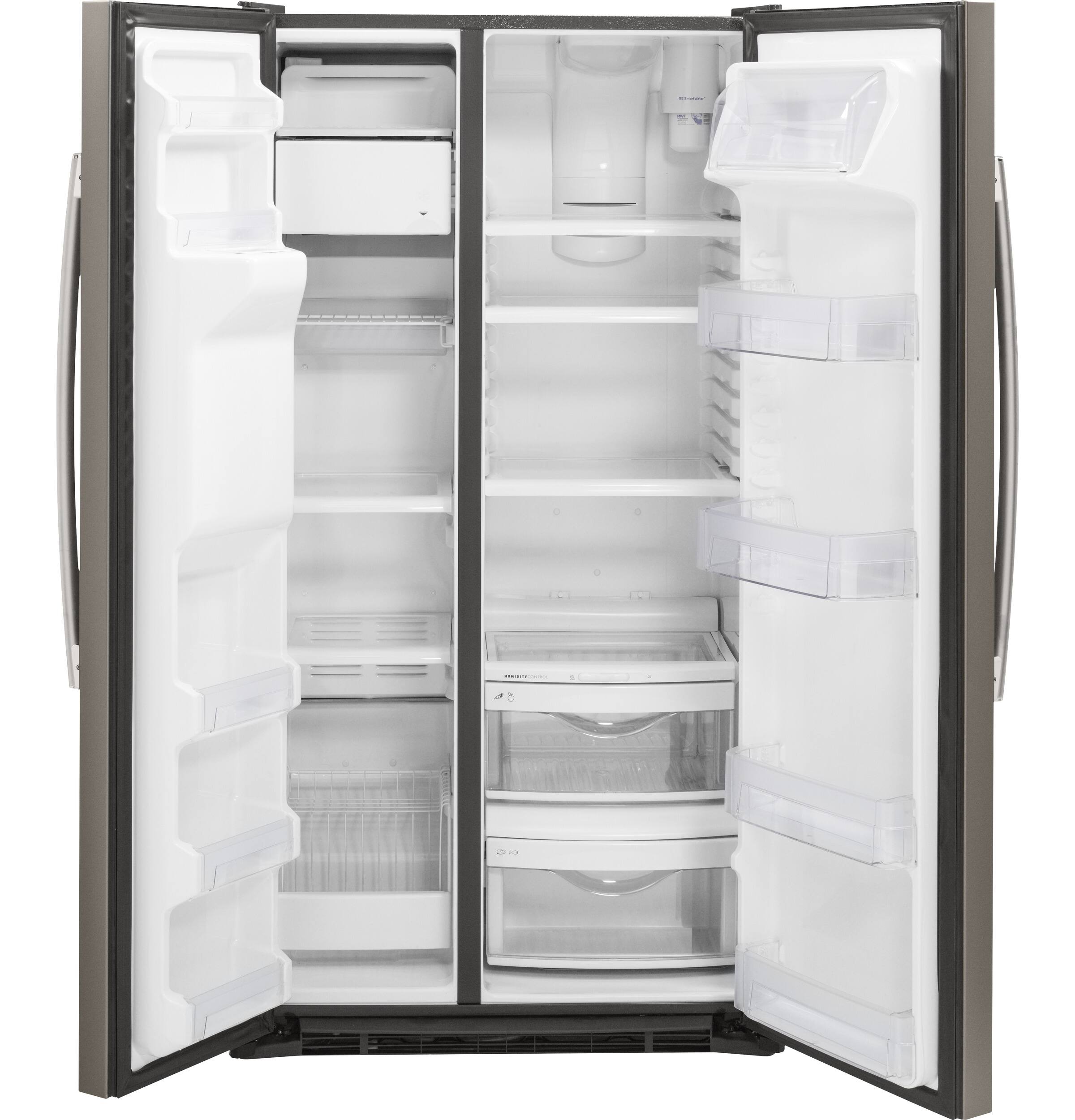 Alt View 13. GE - 21.9 Cu. Ft. Side-by-Side Counter-Depth Refrigerator - Slate.
