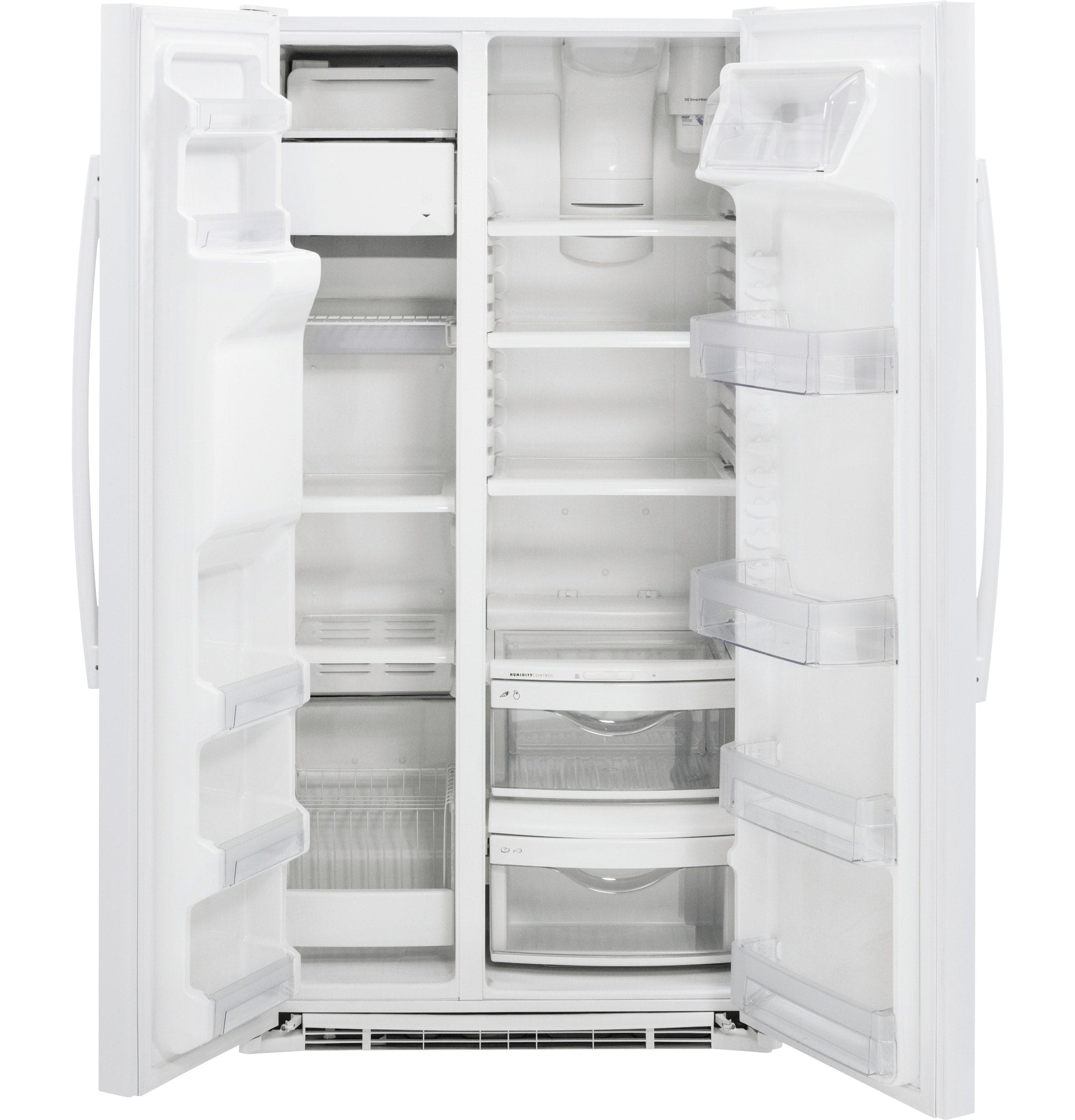 GE 21.9 Cu. Ft. Side-by-Side Counter-Depth Refrigerator White ...