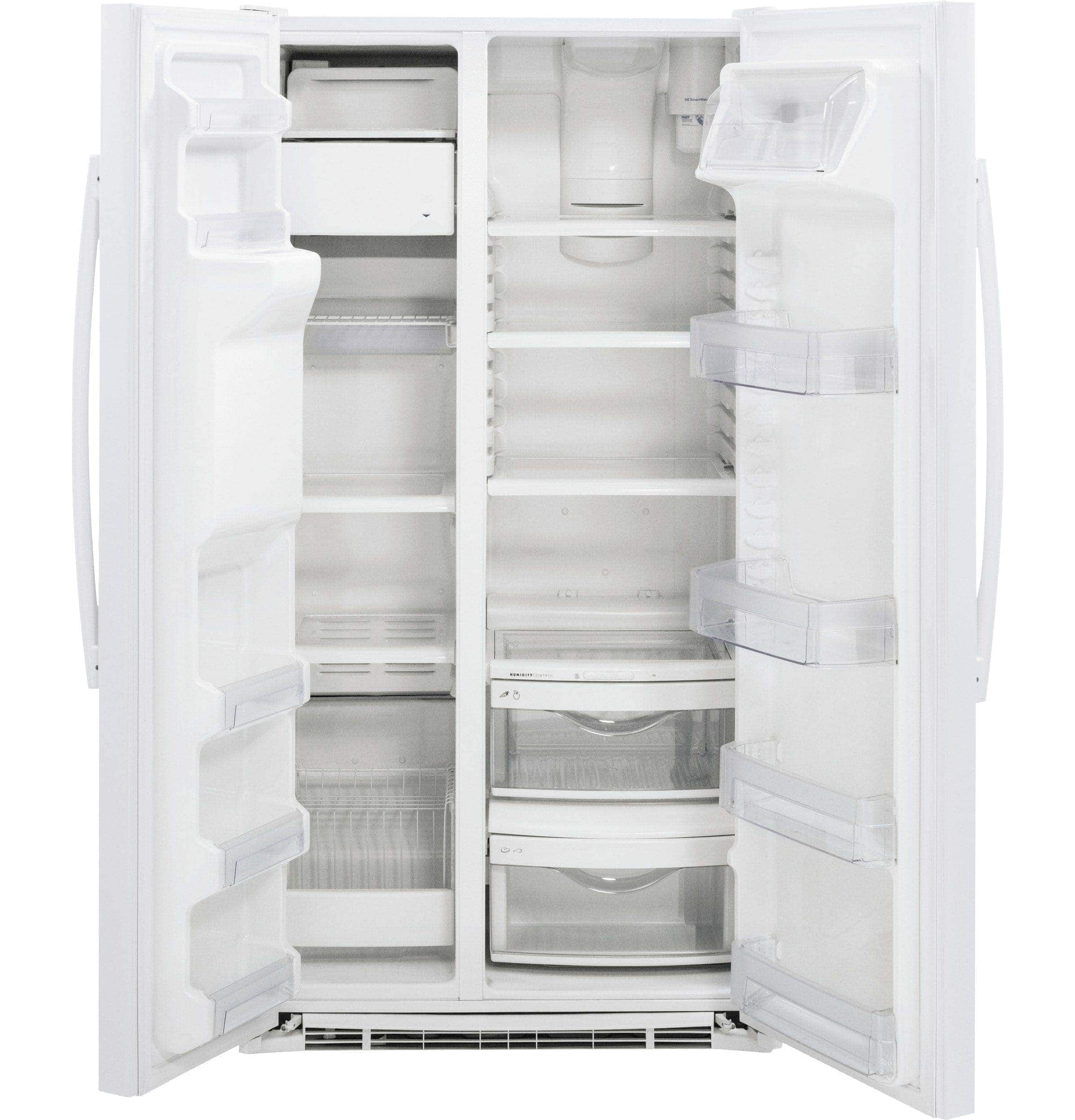 Alt View 13. GE - 21.9 Cu. Ft. Side-by-Side Counter-Depth Refrigerator - White.