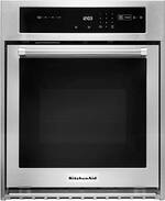 KitchenAid - 24" Built-In Single Electric Convection Wall Oven - Stainless steel - Front_Standard