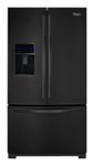 Front. Whirlpool - 24.7 Cu. Ft. French Door Refrigerator with Thru-the-Door Ice and Water - Black.