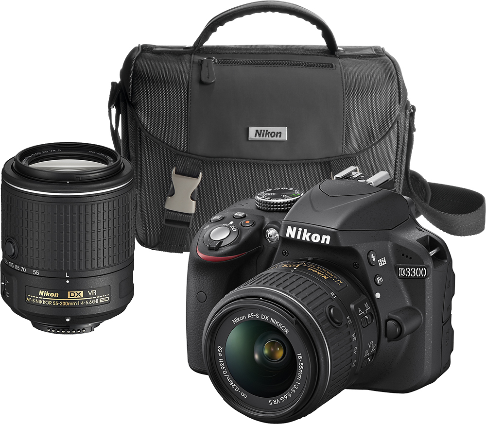 Nikon D3300 DSLR Camera with 18-55mm and 55 ... - Best Buy