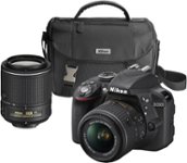 Front Zoom. Nikon - D3300 DSLR Camera with 18-55mm and 55-200mm VR II Lenses - Black.