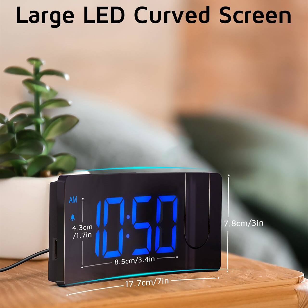 Large LED Curved Screen

AM 10:50

4.3cm / 1.7in  
8.5cm / 3.4in  
17.7cm / 7in  
7.8cm / 3in