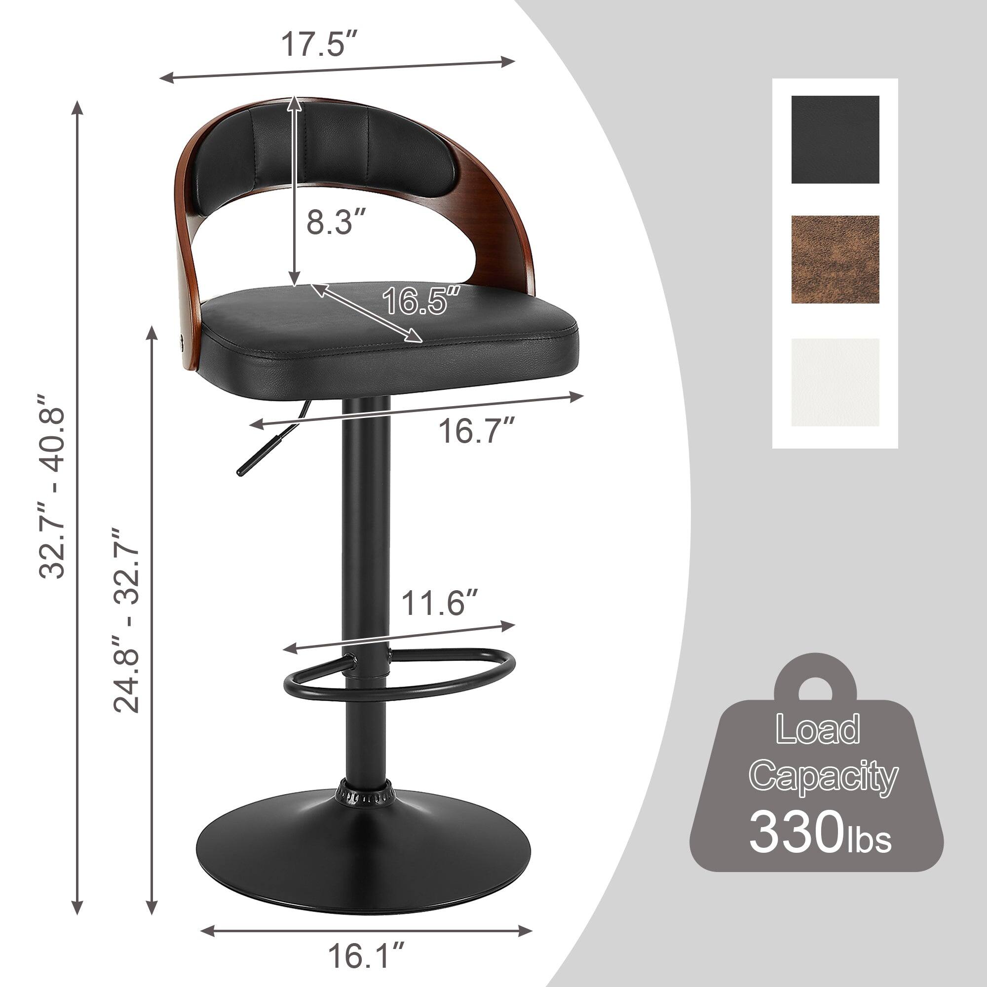 17.5"  
8.3"  
16.5"  
16.7"  
11.6"  
24.8" - 32.7"  
32.7" - 40.8"  
16.1"  

Load Capacity  
330 lbs