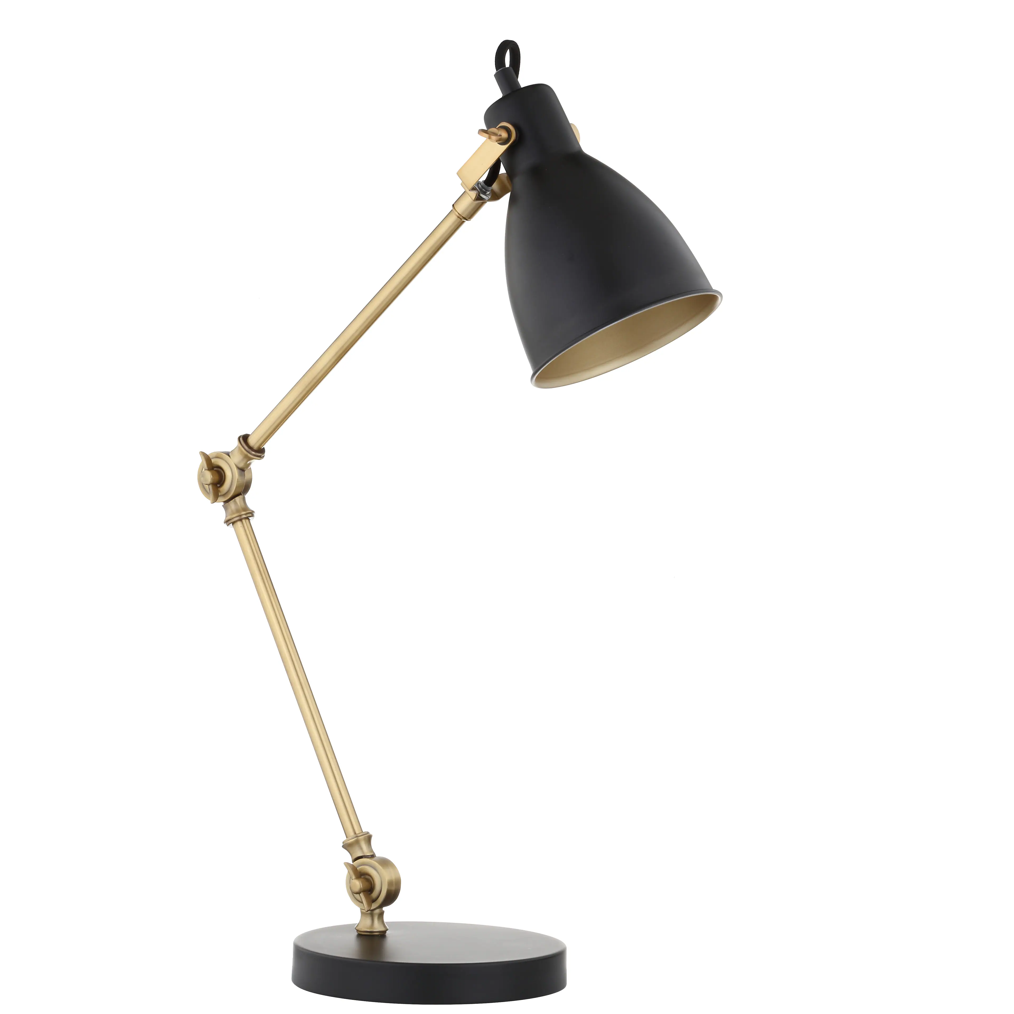 Alt View 6. Jonathan Y - Barnes 24" LED Metal Task Lamp, Black/Brass Gold - Brass Gold.