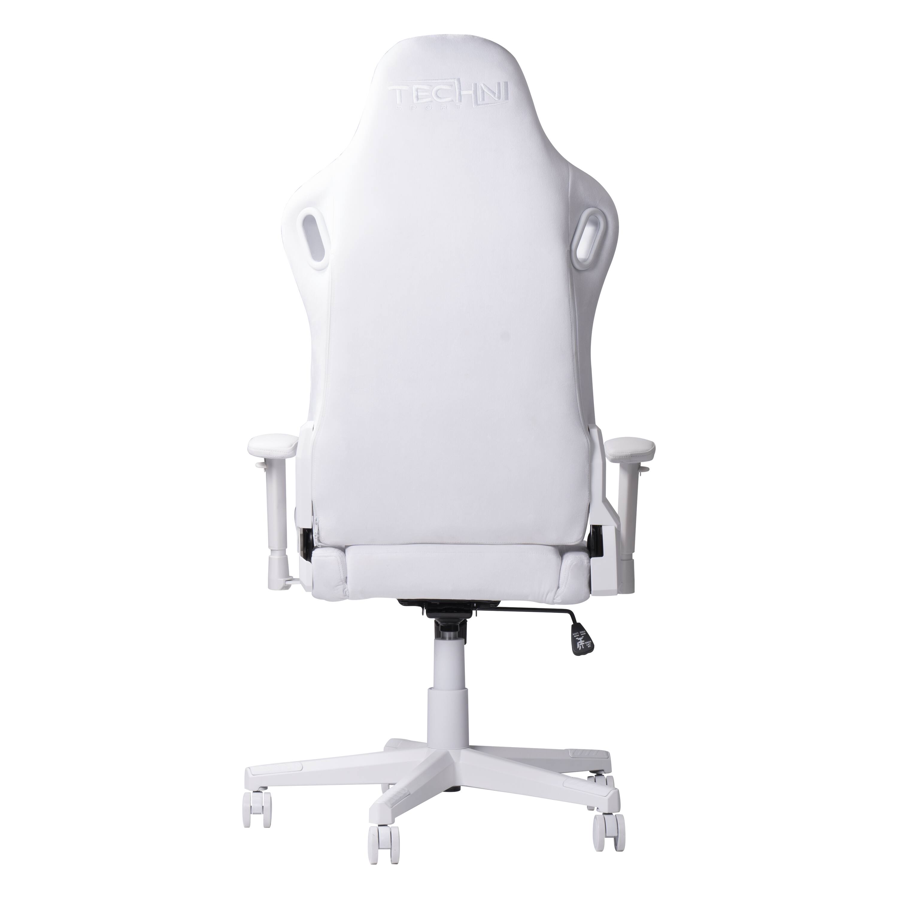 Back. Techni Sport - Techni Sport White Velvet Gaming Chair - White.