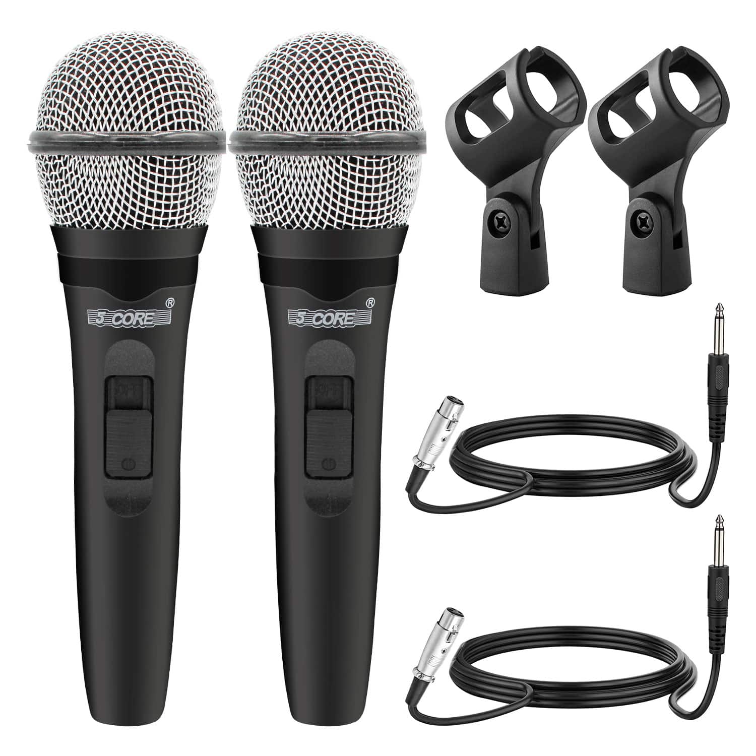 Photos - Microphone Dynamic 5 CORE - 5Core XLR   Mic Karaoke Singing Studio Mics Handheld Microfono - Black PM 600 2PCS 