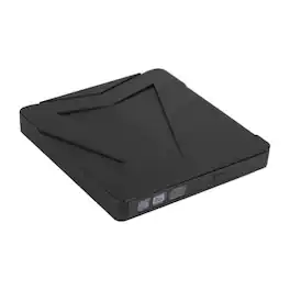 Topteng - Portable External DVD Drive with USB 3.0 & Type-C - Ultra Slim CD/DVD Burner Writer for Laptop, Mac & PC - Black